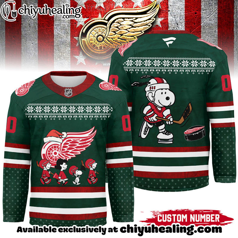 Detroit Red Wings - Premium NHL Peanuts Snoopy Hockey Jersey