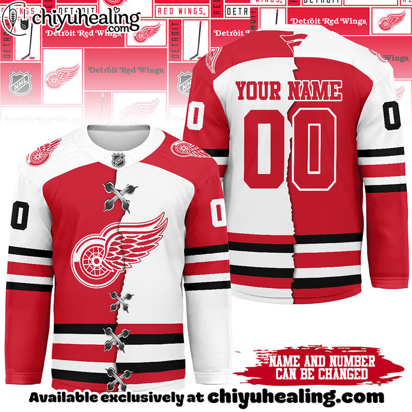Detroit Red Wings - Premium NHL Personalized Split Color Hockey Jersey