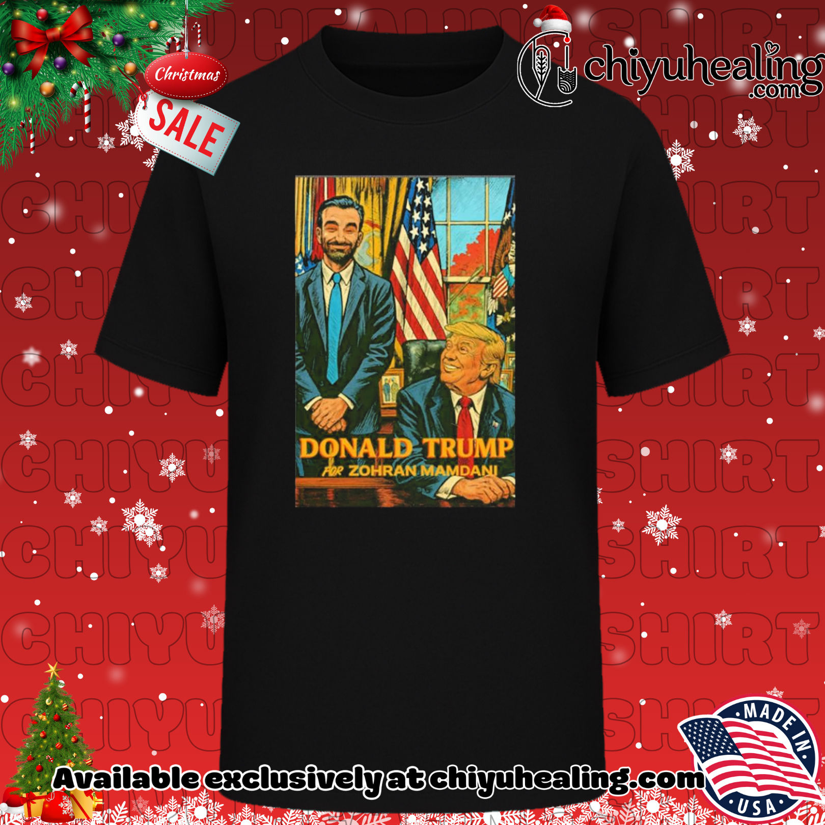 Donald Trump for Zohran Mamdani 2025 paint shirt, Hoodie, Sweatshirt, Poster Canvas, Mug, Ornaments