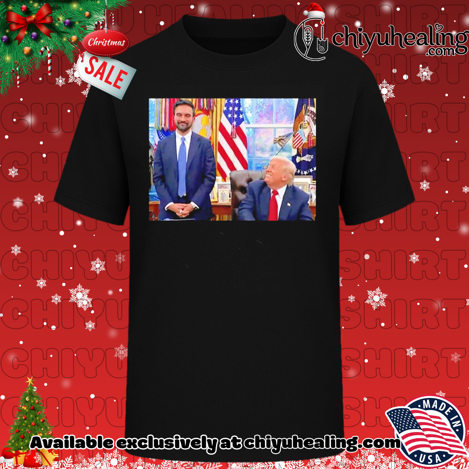 Donald Trump looks at Zohran Mamdani love shirt, Hoodie, Sweatshirt, Poster Canvas, Mug, Ornaments