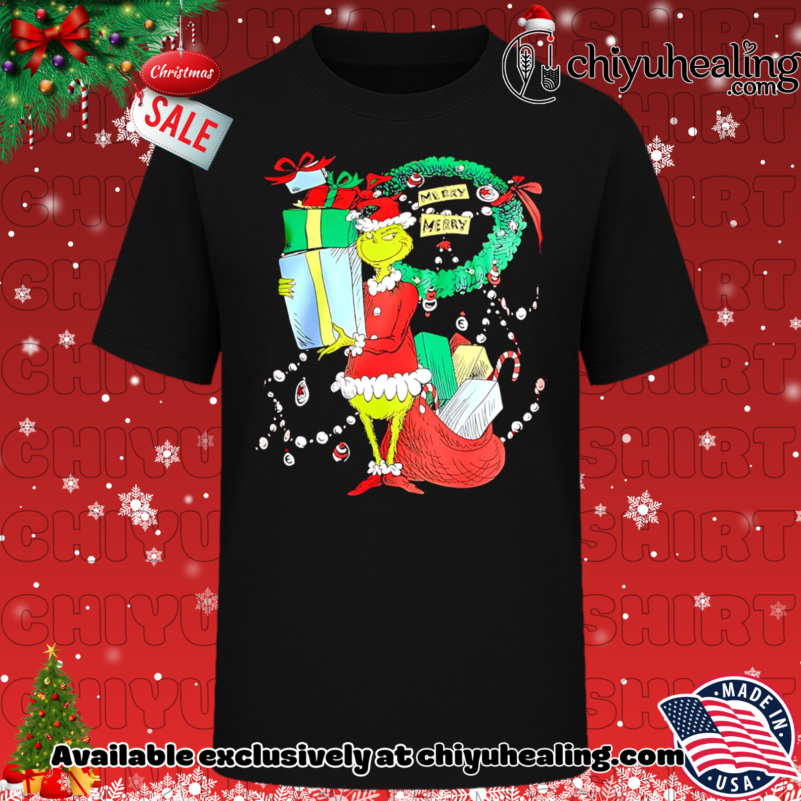 Dr Seuss The Grinch Merry Merry Christmas 2025 shirt, Hoodie, Sweatshirt, Poster Canvas, Mug, Ornaments