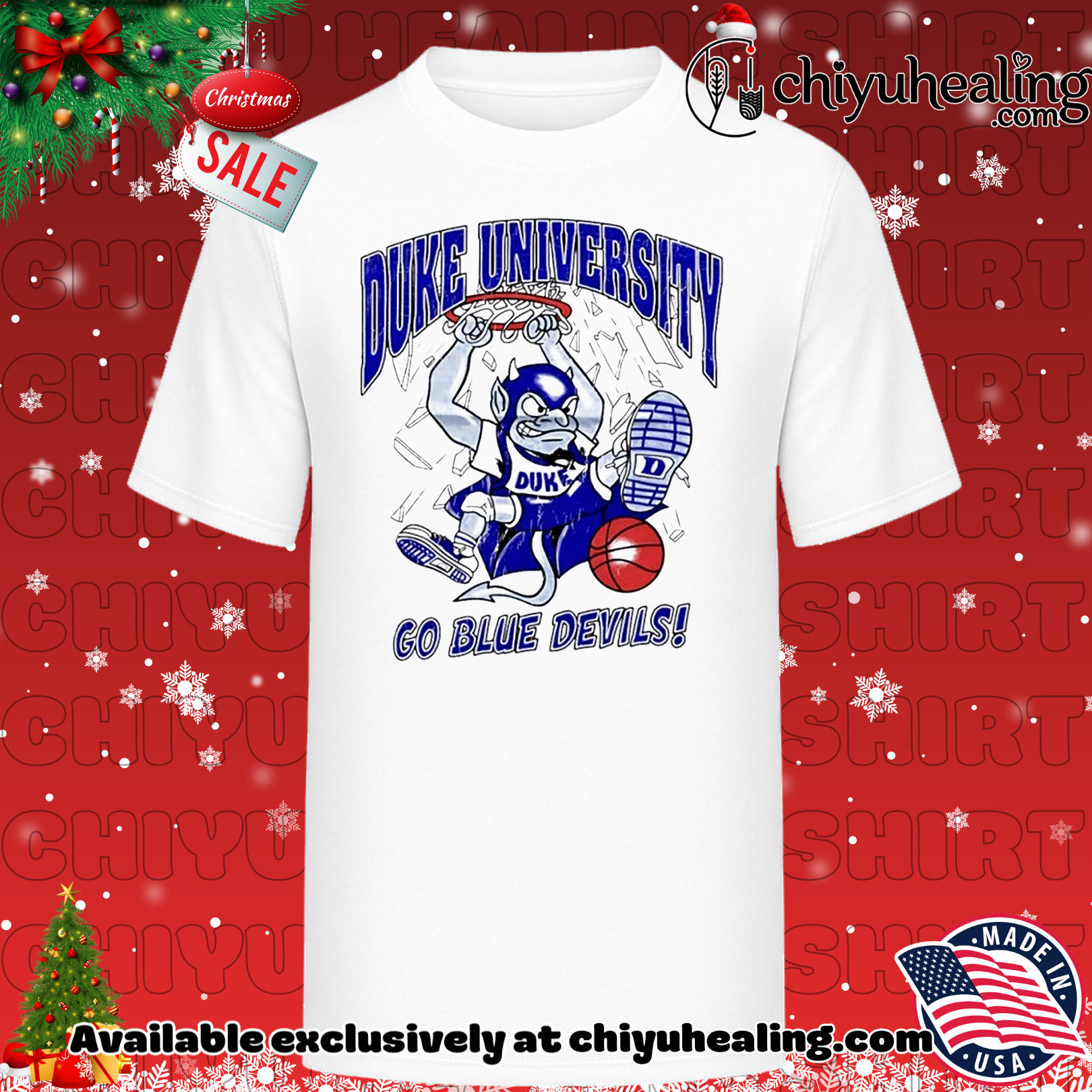 Duke University basketball go Blue Devils mascot Christmas ornament, Hoodie, Sweatshirt, Poster Canvas, Mug, Ornaments