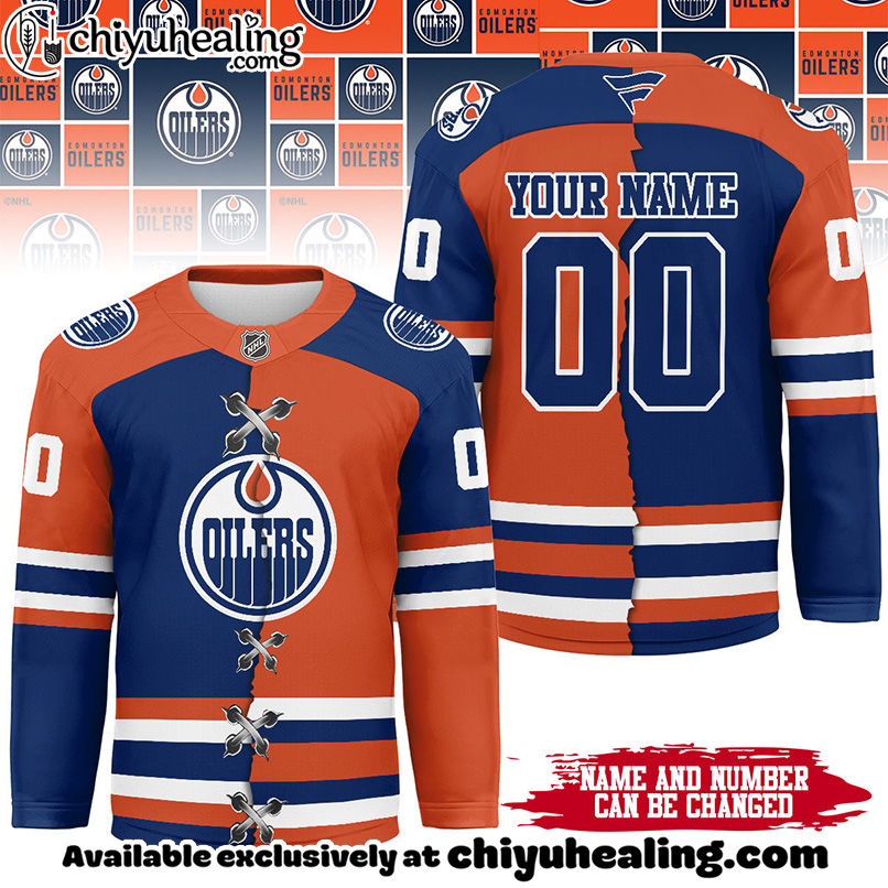 Edmonton Oilers - Premium NHL Personalized Split Color Hockey Jersey