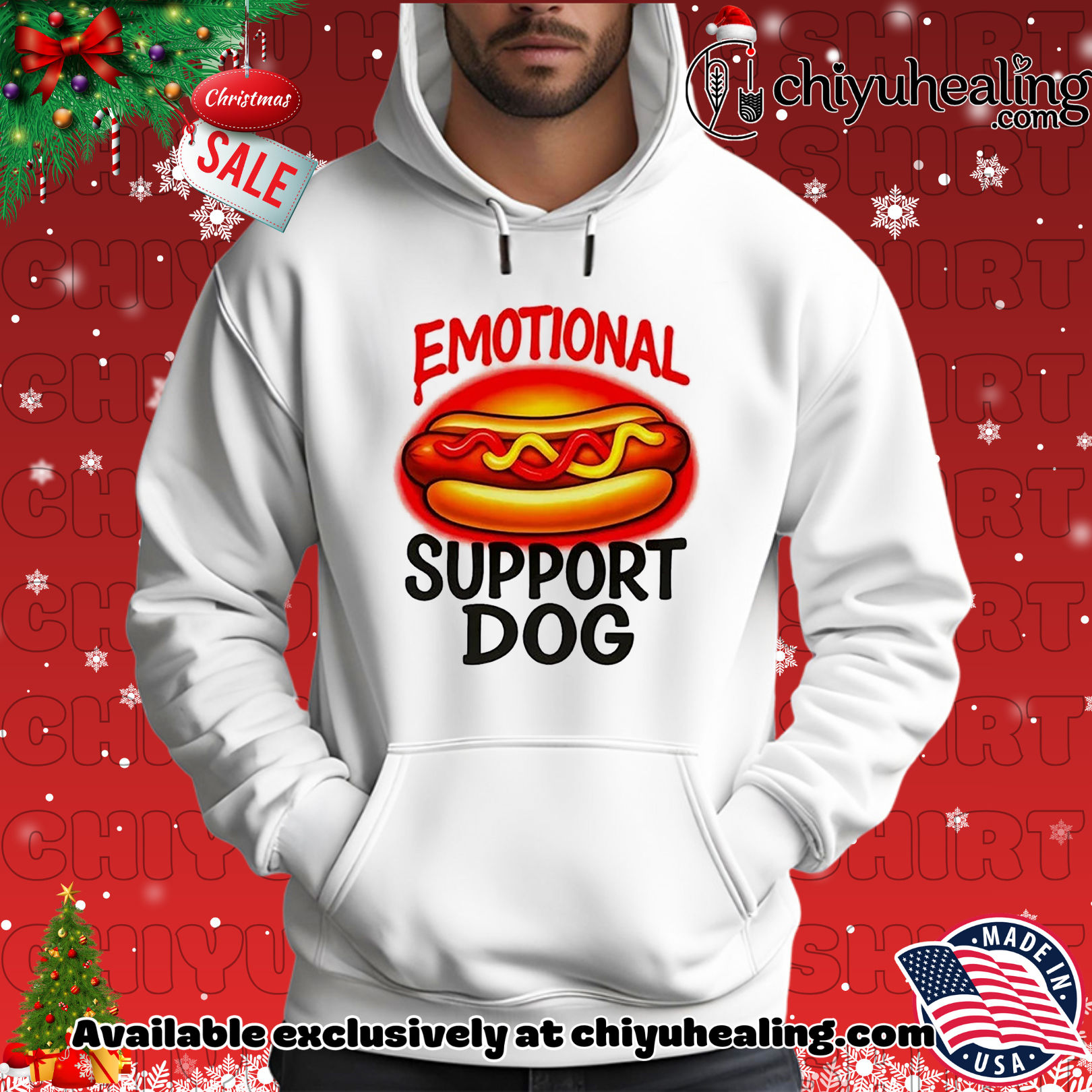 Emotional Support Dog Hot Dog Christmas ornament, Hoodie, Sweatshirt, Poster Canvas, Mug, Ornaments 2 Emotional Support Dog Hot Dog Christmas ornament, Hoodie, Sweatshirt, Poster Canvas, Mug, Ornaments