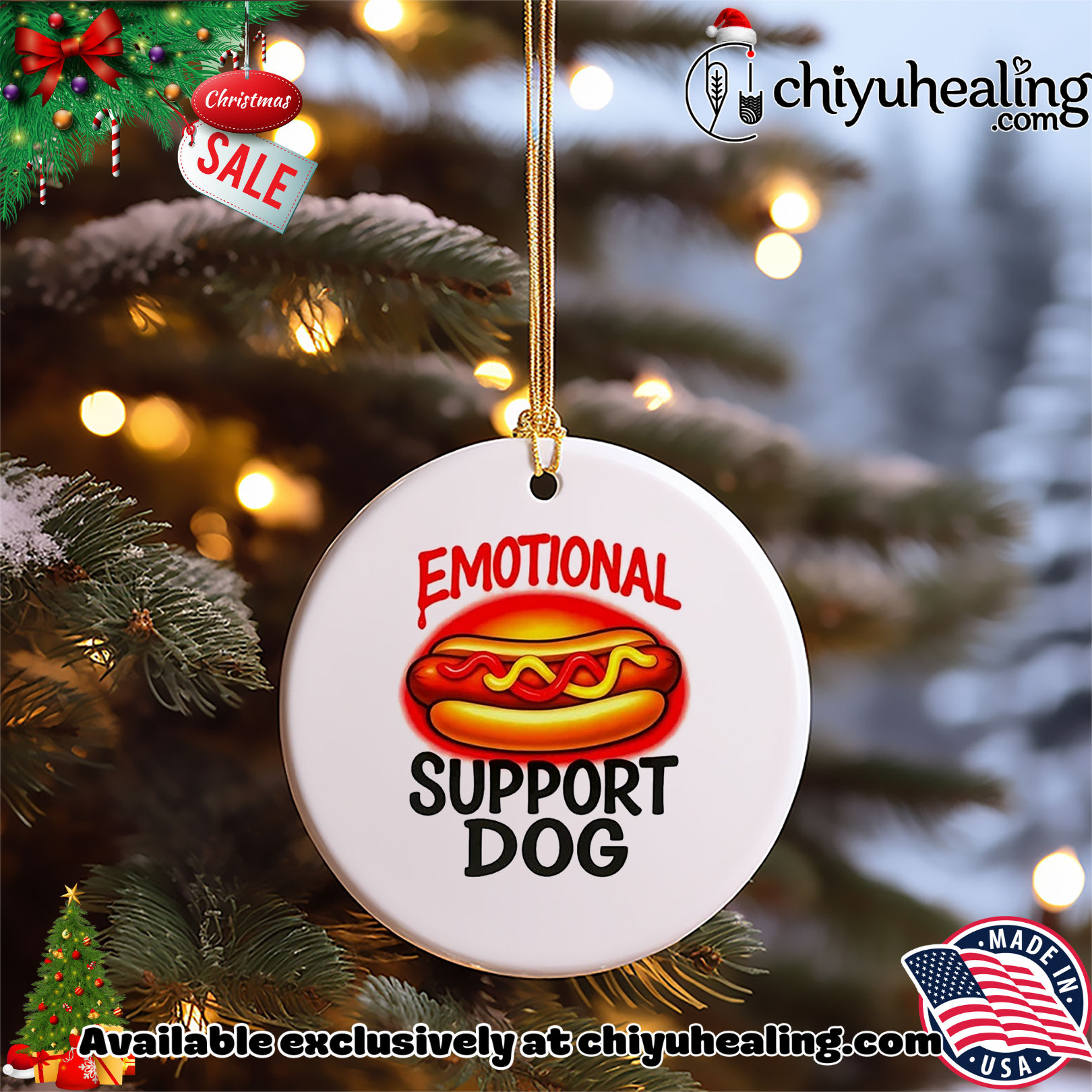 Emotional Support Dog Hot Dog Christmas ornament, Hoodie, Sweatshirt, Poster Canvas, Mug, Ornaments 5 Emotional Support Dog Hot Dog Christmas ornament, Hoodie, Sweatshirt, Poster Canvas, Mug, Ornaments