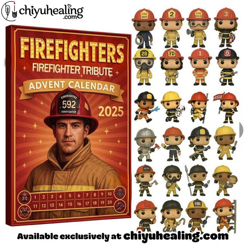 FIREFIGHTERS FIREFIGHTER TRIBUTE ADVENT CALENDAR 2025, Christmas Countdown Advent Calendar Gift Box with 24 Acrylic Ornaments