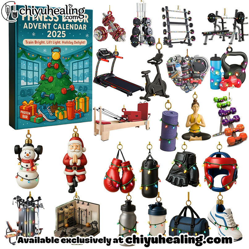 Fitness Decor Advent Calendar 2025, Christmas Countdown Advent Calendar Gift Box with 24 Acrylic Ornaments