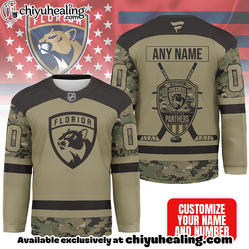 Florida Panthers - Premium NHL Camo Army Hockey Jersey