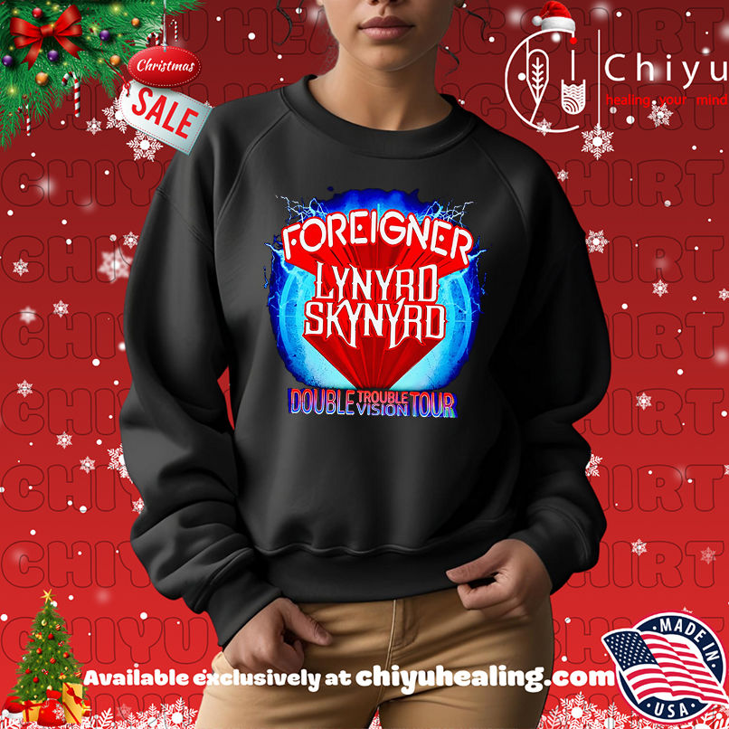 Foreigner Double Vision Double Trouble Tour Shirt, Hoodie, Sweatshirt, Poster Canvas, Mug, Ornaments Foreigner Double Vision Double Trouble Tour Shirt, Hoodie, Sweatshirt, Poster Canvas, Mug, Ornaments