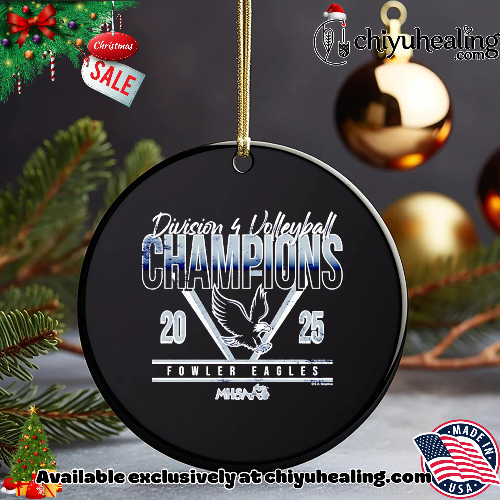 Fowler Eagles 2025 MHSAA Volleyball D4 Champions Christmas ornament, Hoodie, Sweatshirt, Poster Canvas, Mug, Ornaments Fowler Eagles 2025 MHSAA Volleyball D4 Champions Christmas ornament, Hoodie, Sweatshirt, Poster Canvas, Mug, Ornaments