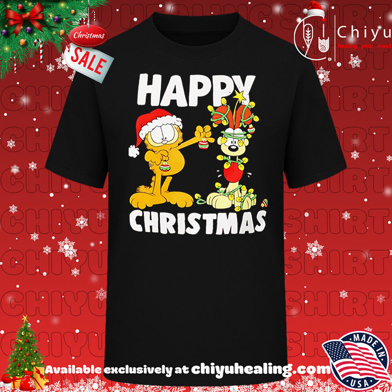 Funny The Fat Cat Odie Happy Christmas shirt, Hoodie, Sweatshirt, Poster Canvas, Mug, Ornaments