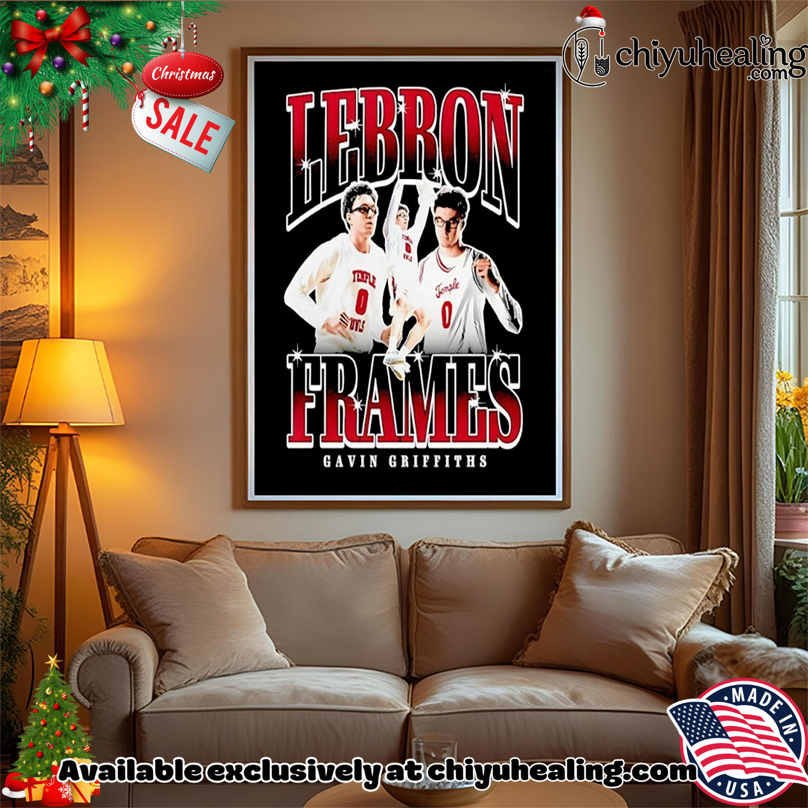 Gavin Griffiths Temple Owls Lebron Frames graphic Christmas ornament, Hoodie, Sweatshirt, Poster Canvas, Mug, Ornaments Gavin Griffiths Temple Owls Lebron Frames graphic Christmas ornament, Hoodie, Sweatshirt, Poster Canvas, Mug, Ornaments