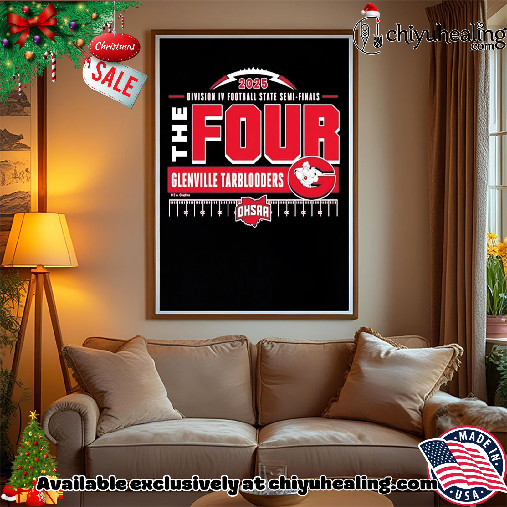 Glenville Tarblooders 2025 MHSAA Football D4 The Four shirt, Hoodie, Sweatshirt, Poster Canvas, Mug, Ornaments Glenville Tarblooders 2025 MHSAA Football D4 The Four shirt, Hoodie, Sweatshirt, Poster Canvas, Mug, Ornaments