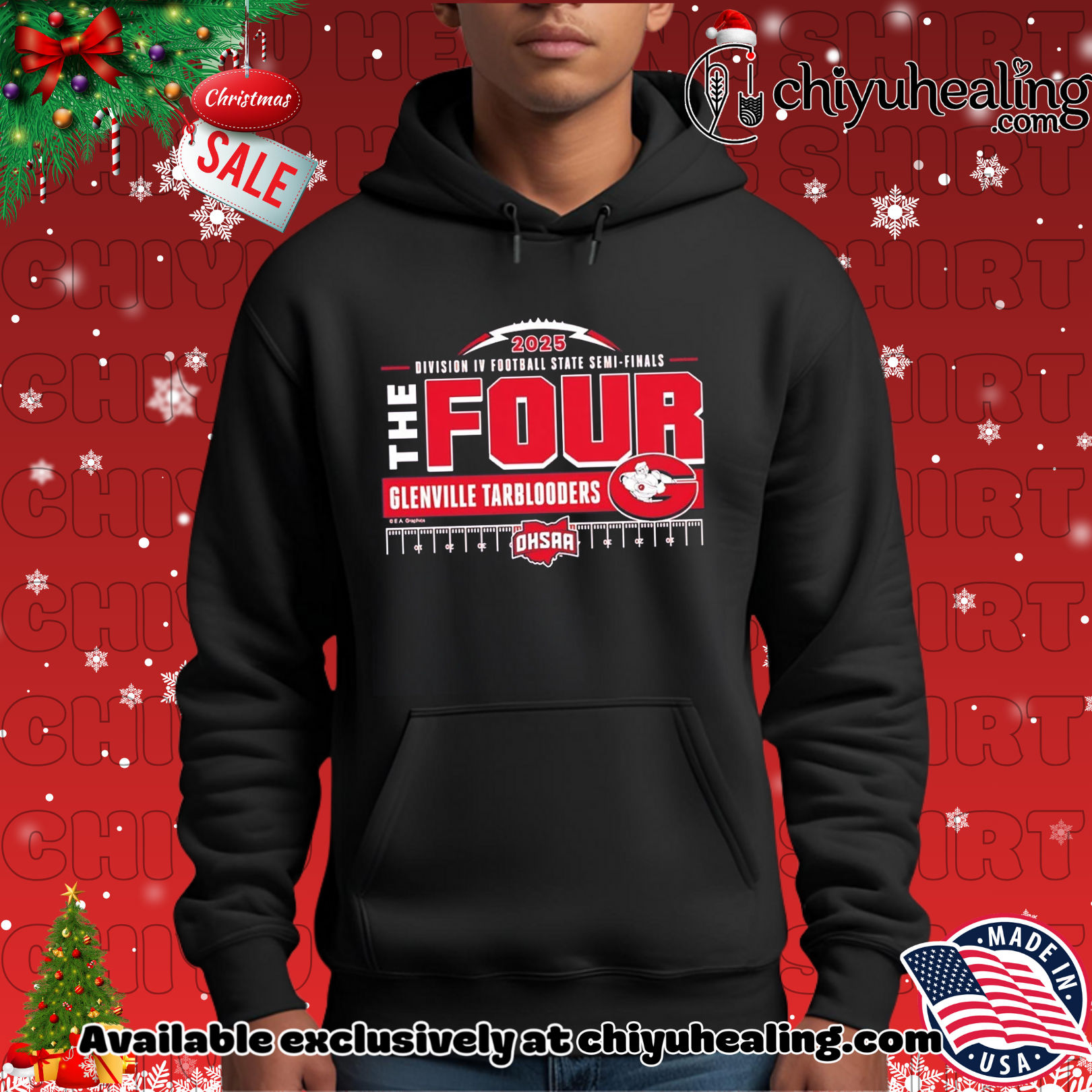 Glenville Tarblooders 2025 MHSAA Football D4 The Four shirt, Hoodie, Sweatshirt, Poster Canvas, Mug, Ornaments