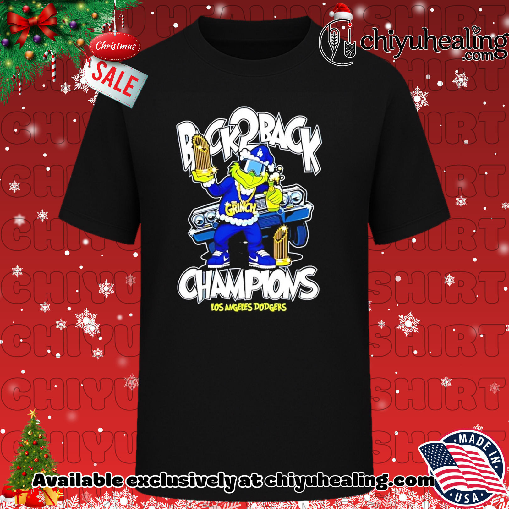 Grinch Los Angeles Dodgers 2025 WS Champions back 2 back shirt, Hoodie, Sweatshirt, Poster Canvas, Mug, Ornaments