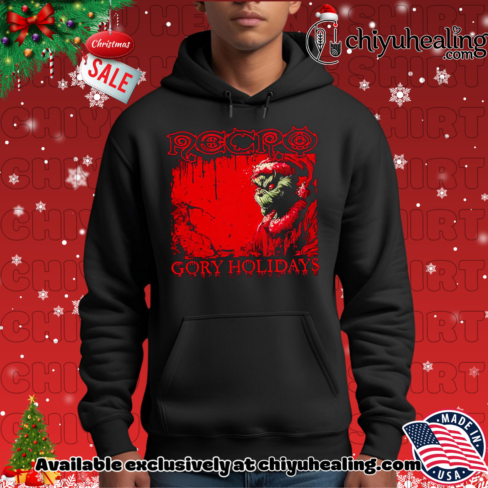 Grinch Necro Gory Holidays Christmas graphic shirt, Hoodie, Sweatshirt, Poster Canvas, Mug, Ornaments 2 Grinch Necro Gory Holidays Christmas graphic shirt, Hoodie, Sweatshirt, Poster Canvas, Mug, Ornaments