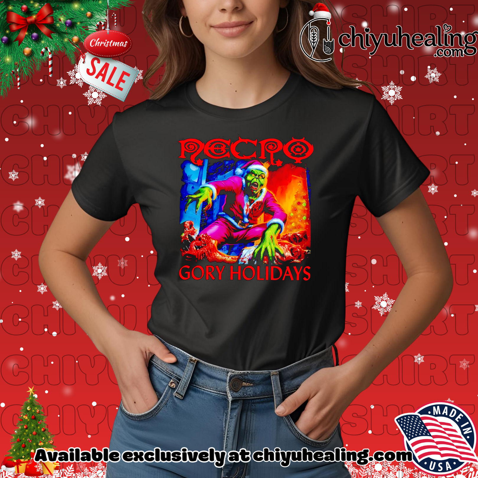 Grinch Zombie Necro Gory Holidays Christmas graphic shirt, Hoodie, Sweatshirt, Poster Canvas, Mug, Ornaments 7 Grinch Zombie Necro Gory Holidays Christmas graphic shirt, Hoodie, Sweatshirt, Poster Canvas, Mug, Ornaments