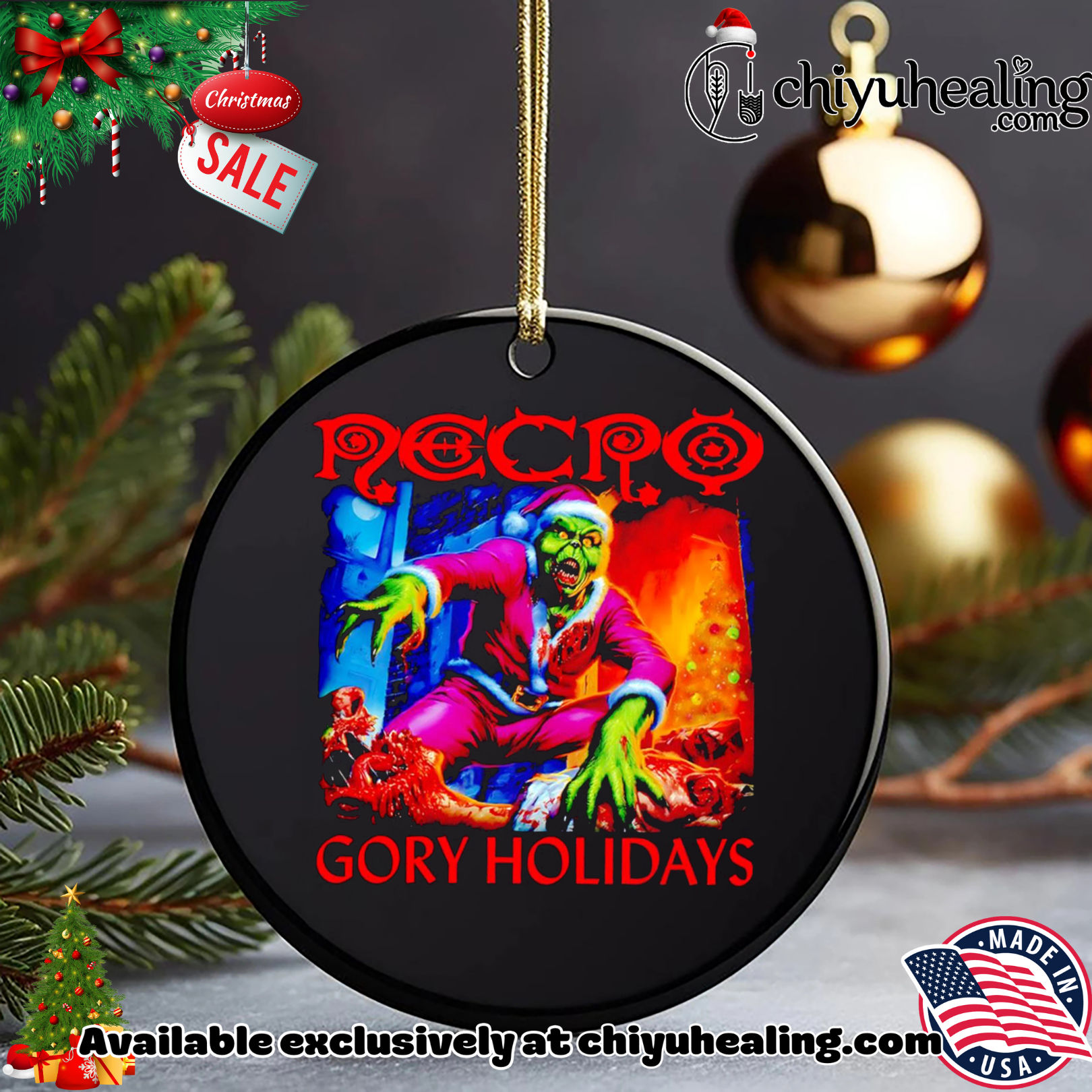 Grinch Zombie Necro Gory Holidays Christmas graphic shirt, Hoodie, Sweatshirt, Poster Canvas, Mug, Ornaments 5 Grinch Zombie Necro Gory Holidays Christmas graphic shirt, Hoodie, Sweatshirt, Poster Canvas, Mug, Ornaments