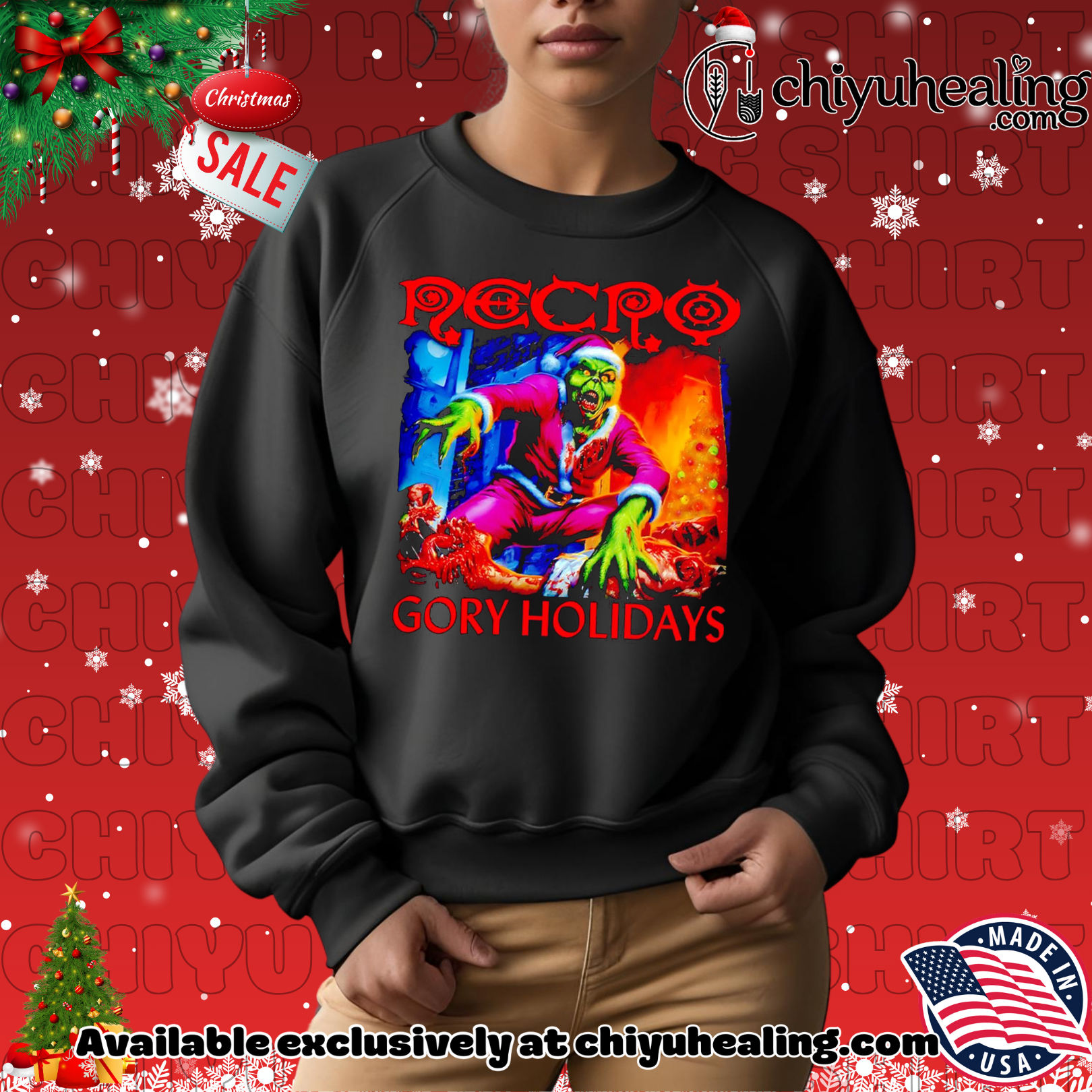 Grinch Zombie Necro Gory Holidays Christmas graphic shirt, Hoodie, Sweatshirt, Poster Canvas, Mug, Ornaments Grinch Zombie Necro Gory Holidays Christmas graphic shirt, Hoodie, Sweatshirt, Poster Canvas, Mug, Ornaments