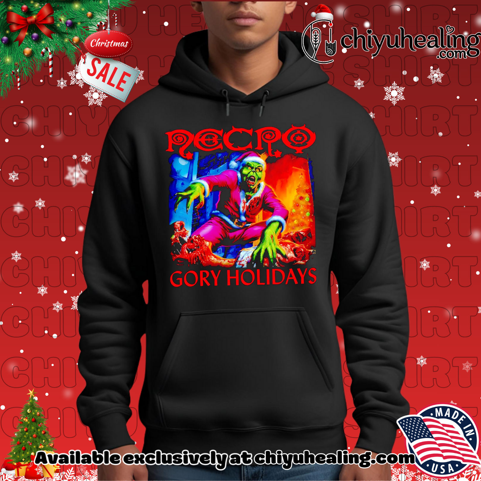 Grinch Zombie Necro Gory Holidays Christmas graphic shirt, Hoodie, Sweatshirt, Poster Canvas, Mug, Ornaments 2 Grinch Zombie Necro Gory Holidays Christmas graphic shirt, Hoodie, Sweatshirt, Poster Canvas, Mug, Ornaments