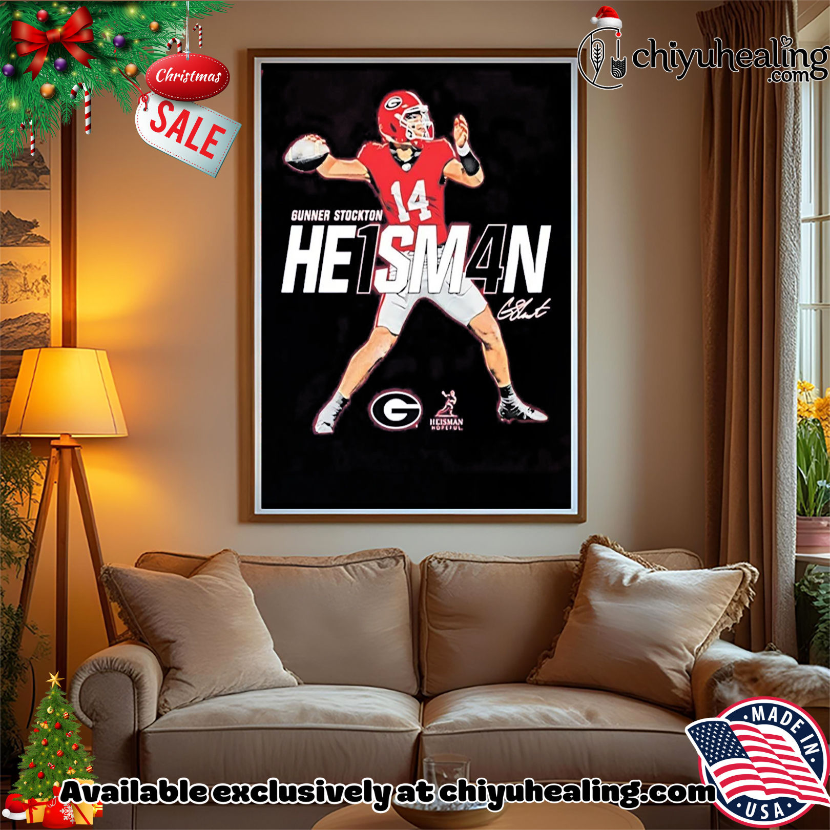 Gunner Stockton Georgia Bulldogs Heisman Stance 2025 shirt, Hoodie, Sweatshirt, Poster Canvas, Mug, Ornaments Gunner Stockton Georgia Bulldogs Heisman Stance 2025 shirt, Hoodie, Sweatshirt, Poster Canvas, Mug, Ornaments