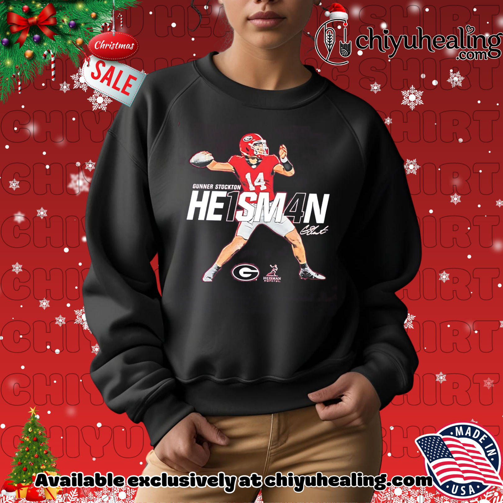 Gunner Stockton Georgia Bulldogs Heisman Stance 2025 shirt, Hoodie, Sweatshirt, Poster Canvas, Mug, Ornaments 2 Gunner Stockton Georgia Bulldogs Heisman Stance 2025 shirt, Hoodie, Sweatshirt, Poster Canvas, Mug, Ornaments