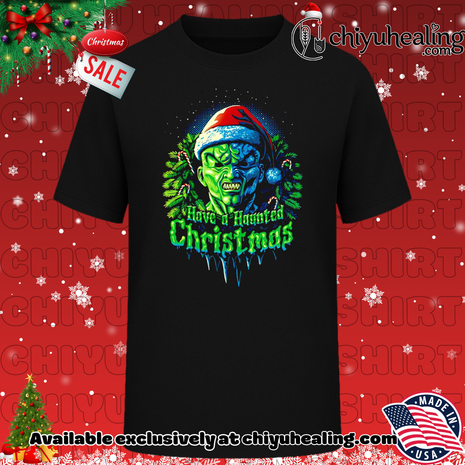 Have a Haunted Christmas classic shirt, Hoodie, Sweatshirt, Poster Canvas, Mug, Ornaments