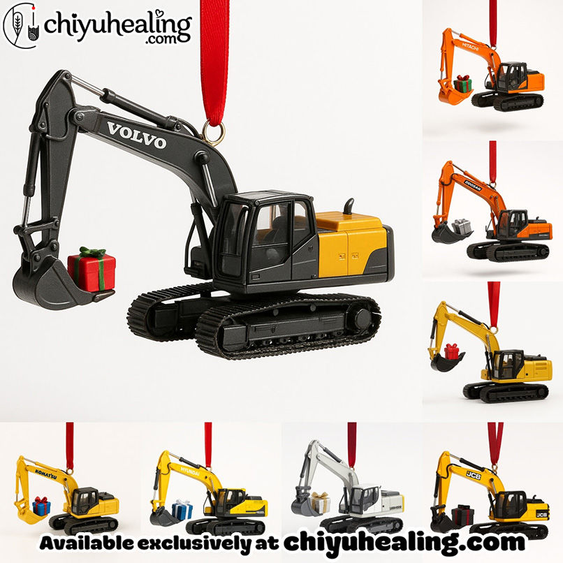 Heavy Equipment Advent Calendar 2025 - 24 Die-cast Machines, Christmas Countdown Advent Calendar Gift Box with 24 Acrylic Ornaments