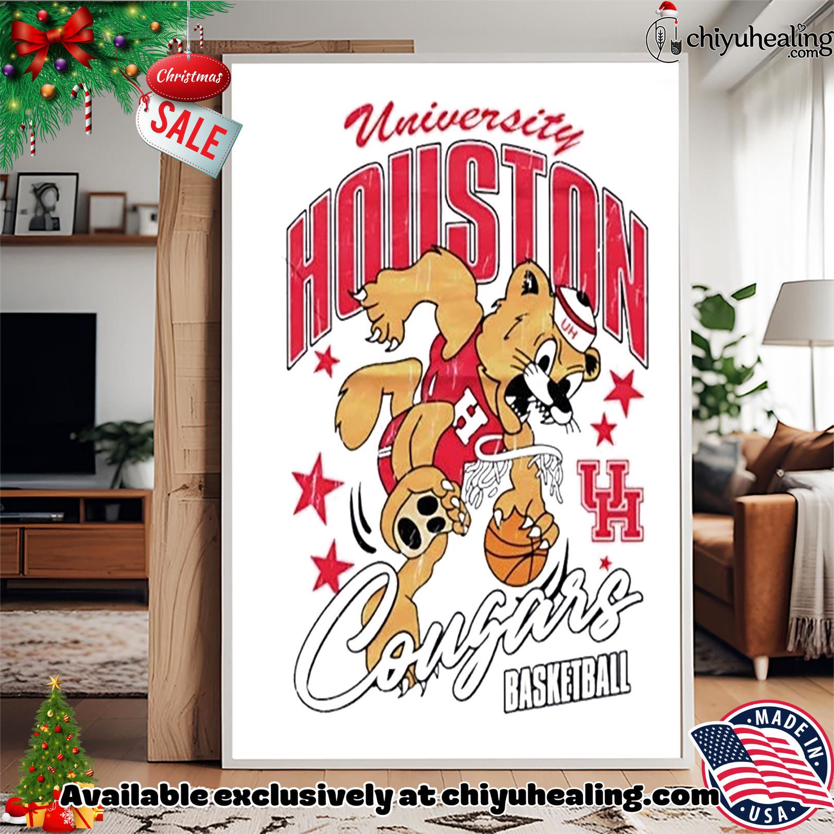 Houston University Cougars basketball 2025 mascot Christmas ornament, Hoodie, Sweatshirt, Poster Canvas, Mug, Ornaments Houston University Cougars basketball 2025 mascot Christmas ornament, Hoodie, Sweatshirt, Poster Canvas, Mug, Ornaments