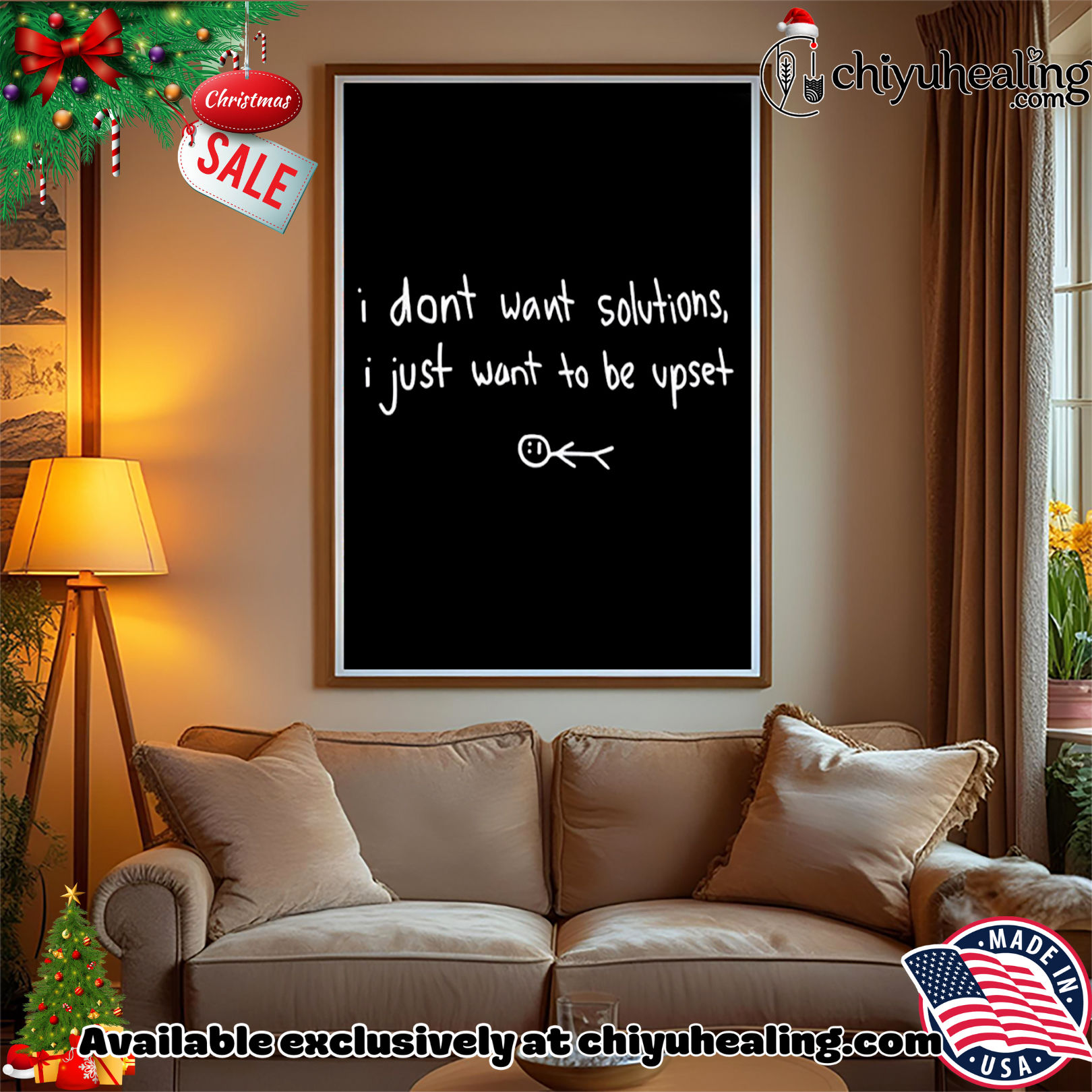 I don't want solutions I just want to be upset Christmas ornament, Hoodie, Sweatshirt, Poster Canvas, Mug, Ornaments 14 I dont want solutions I just want to be upset Christmas ornament Hoodie Sweatshirt