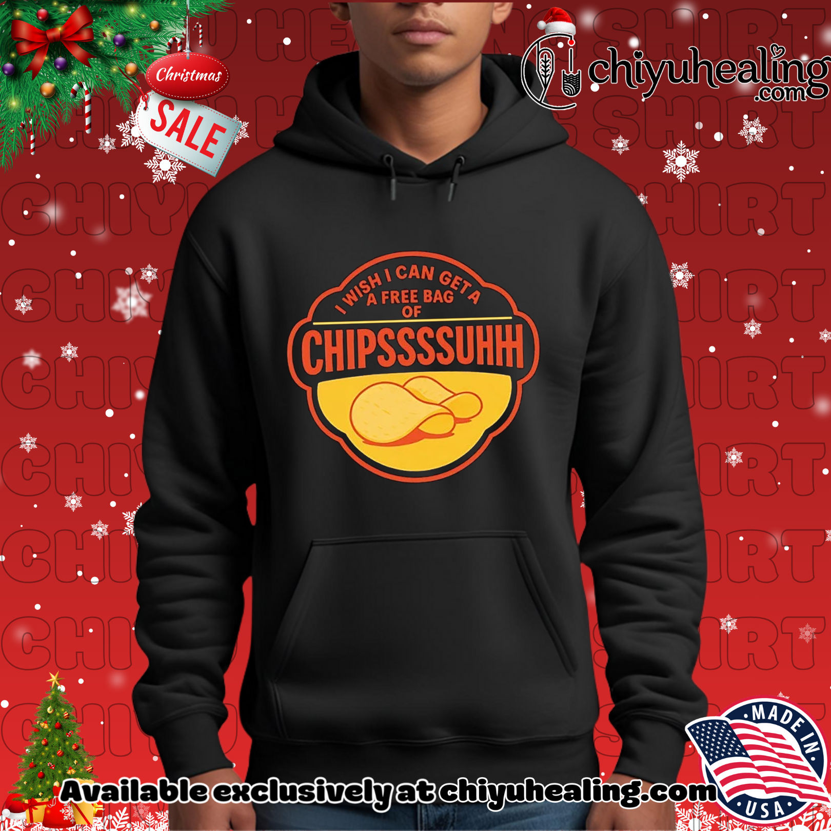 I wish I can get a free bag of chips TikTok viral meme Christmas ornament, Hoodie, Sweatshirt, Poster Canvas, Mug, Ornaments