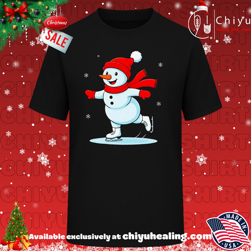 Ice Skating Snowman Christmas funny shirt, Hoodie, Sweatshirt, Poster Canvas, Mug, Ornaments