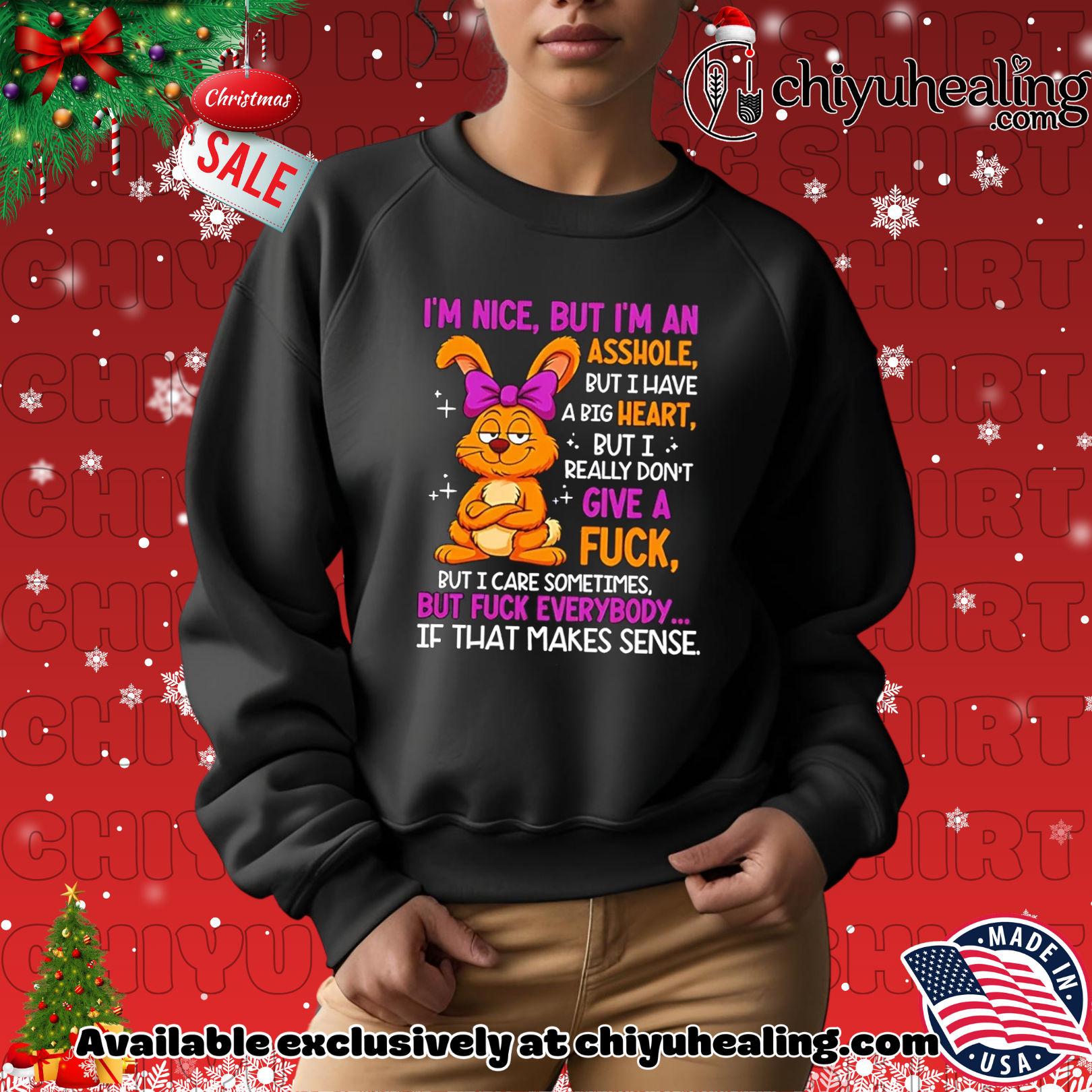 I'm nice but I'm an asshole but I have a big heart bunny shirt, Hoodie, Sweatshirt, Poster Canvas, Mug, Ornaments 14 Im nice but Im an asshole but I have a big heart bunny shirt Hoodie Sweatshirt 1