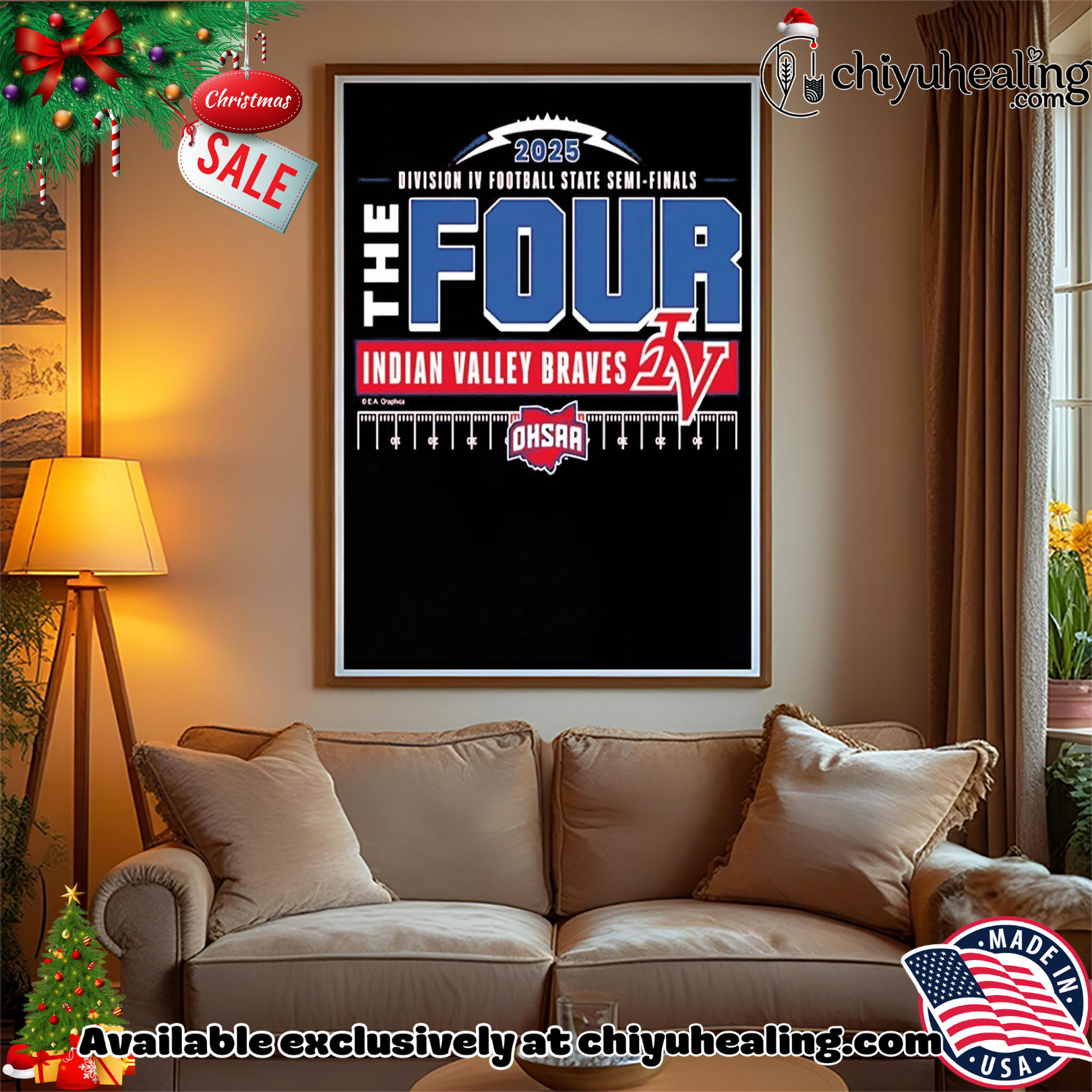 Indian Valley Braves 2025 MHSAA Football D4 The Four shirt, Hoodie, Sweatshirt, Poster Canvas, Mug, Ornaments Indian Valley Braves 2025 MHSAA Football D4 The Four shirt, Hoodie, Sweatshirt, Poster Canvas, Mug, Ornaments