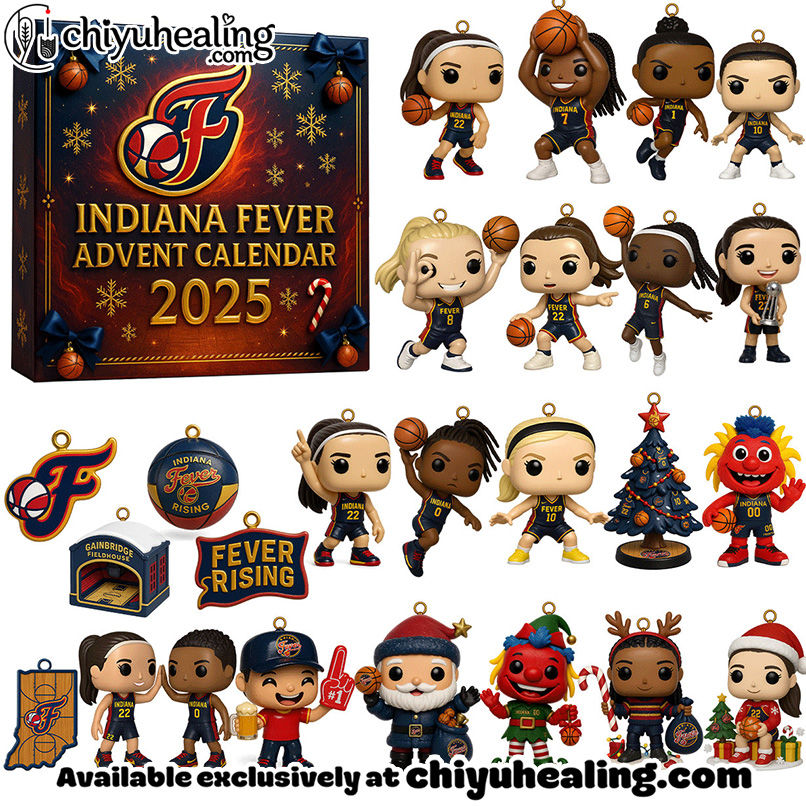 Indiana Fever Advent Calendar 2025, Christmas Countdown Advent Calendar Gift Box with 24 Acrylic Ornaments