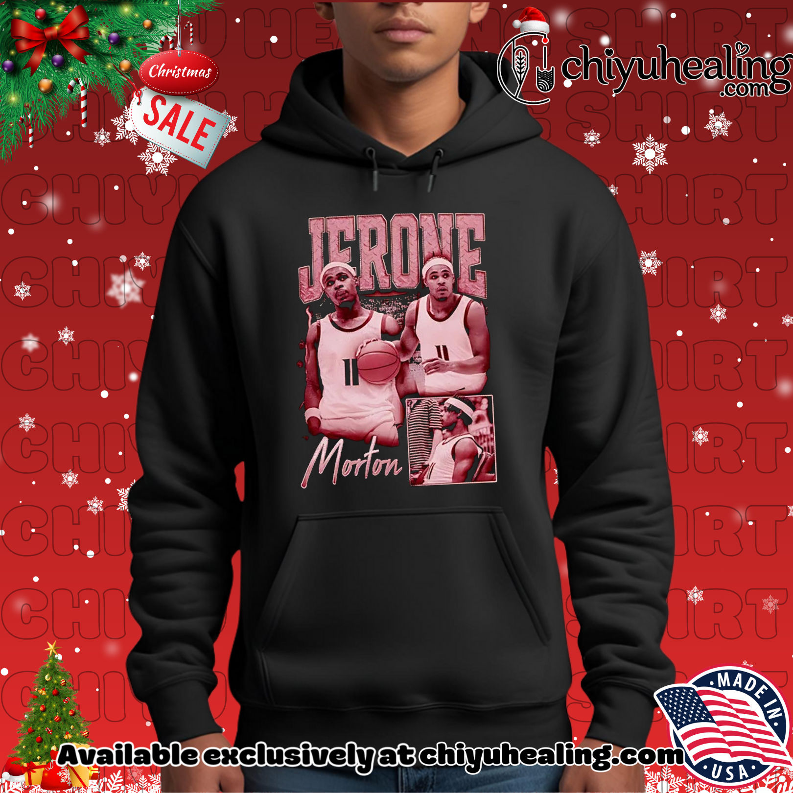 Jerone Morton Washington State Cougars Basketball player collage Christmas ornament, Hoodie, Sweatshirt, Poster Canvas, Mug, Ornaments