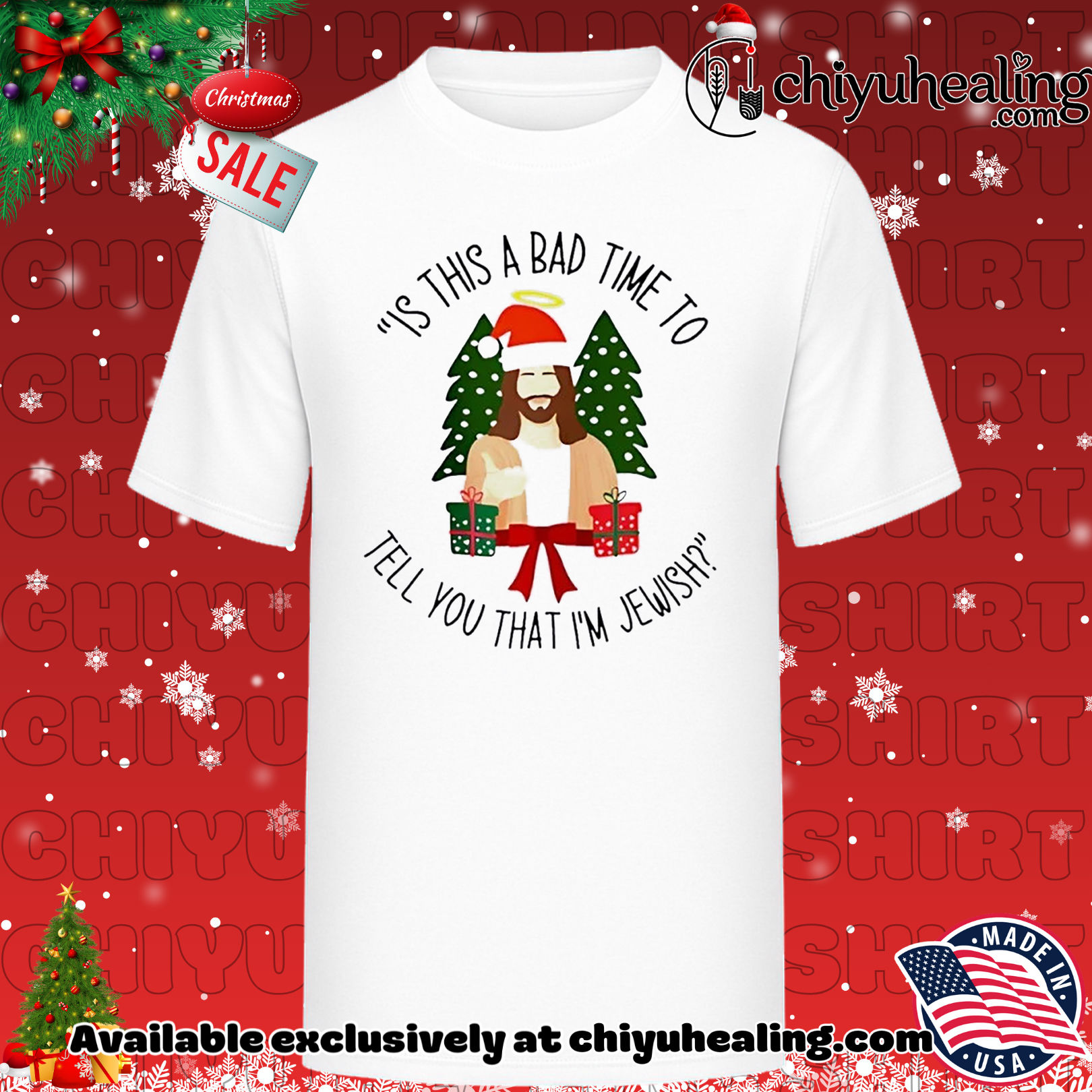 Jesus Is this a bad time to tell you that I'm jewish Christmas Christmas ornament, Hoodie, Sweatshirt, Poster Canvas, Mug, Ornaments
