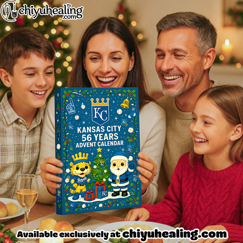 Kansas City Royals 56 Years Advent Calendar 2025, Christmas Countdown Advent Calendar Gift Box with 24 Acrylic Ornaments