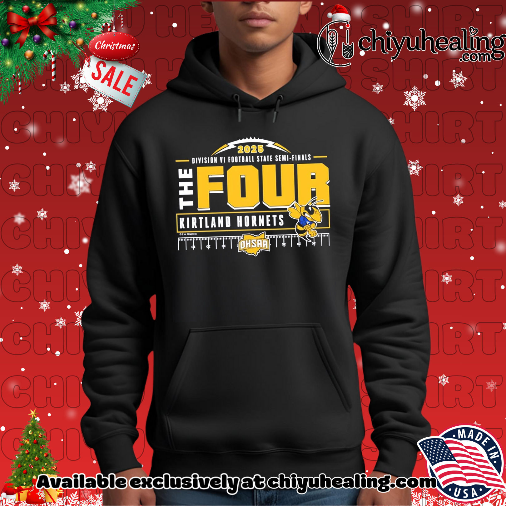 Kirtland Hornets 2025 MHSAA Football D6 The Four shirt, Hoodie, Sweatshirt, Poster Canvas, Mug, Ornaments