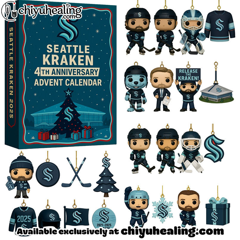 Kraken 4th Anniversary Advent Calendar 2025, Christmas Countdown Advent Calendar Gift Box with 24 Acrylic Ornaments