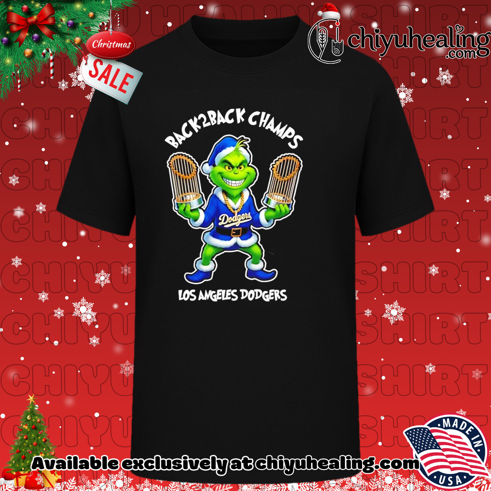 LA Dodgers Grinch 2025 WS Champs back 2 back shirt, Hoodie, Sweatshirt, Poster Canvas, Mug, Ornaments
