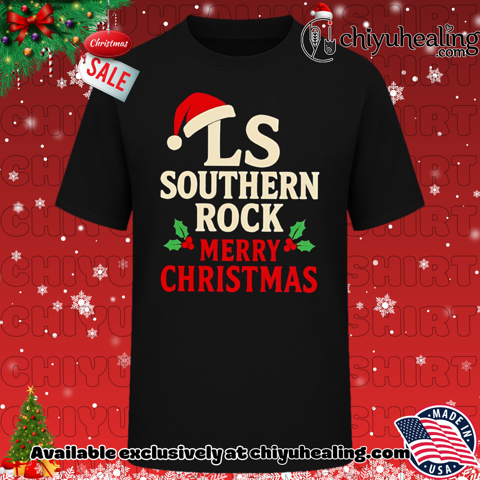 LS Southern Rock Merry Christmas shirt, Hoodie, Sweatshirt, Poster Canvas, Mug, Ornaments
