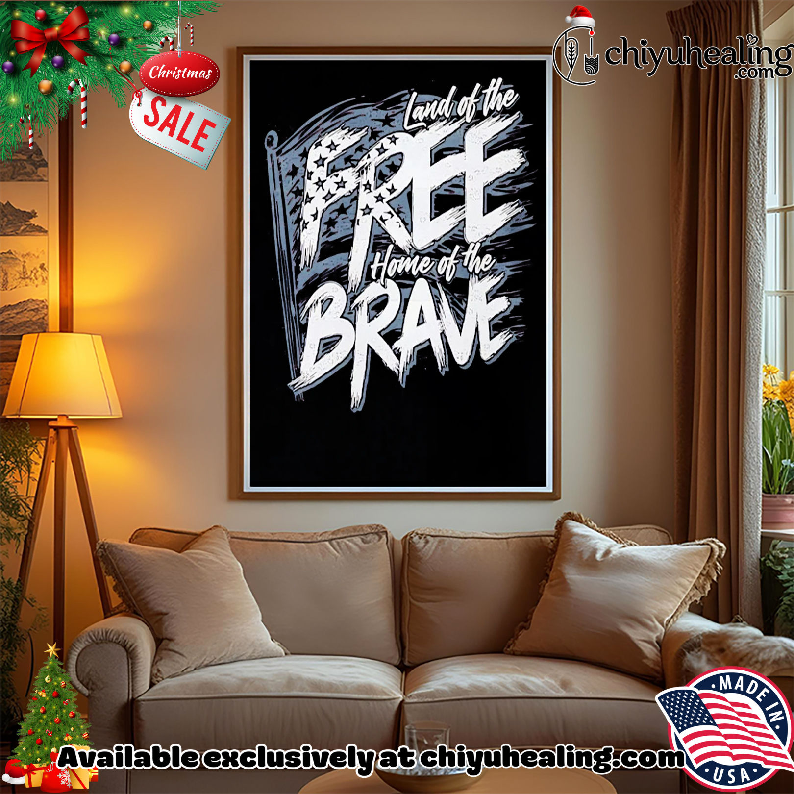 Land of the Free Home of the Brave Wavy shirt, Hoodie, Sweatshirt, Poster Canvas, Mug, Ornaments Land of the Free Home of the Brave Wavy shirt, Hoodie, Sweatshirt, Poster Canvas, Mug, Ornaments