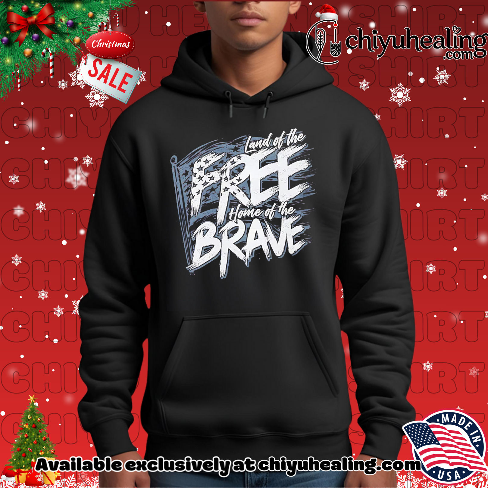 Land of the Free Home of the Brave Wavy shirt, Hoodie, Sweatshirt, Poster Canvas, Mug, Ornaments