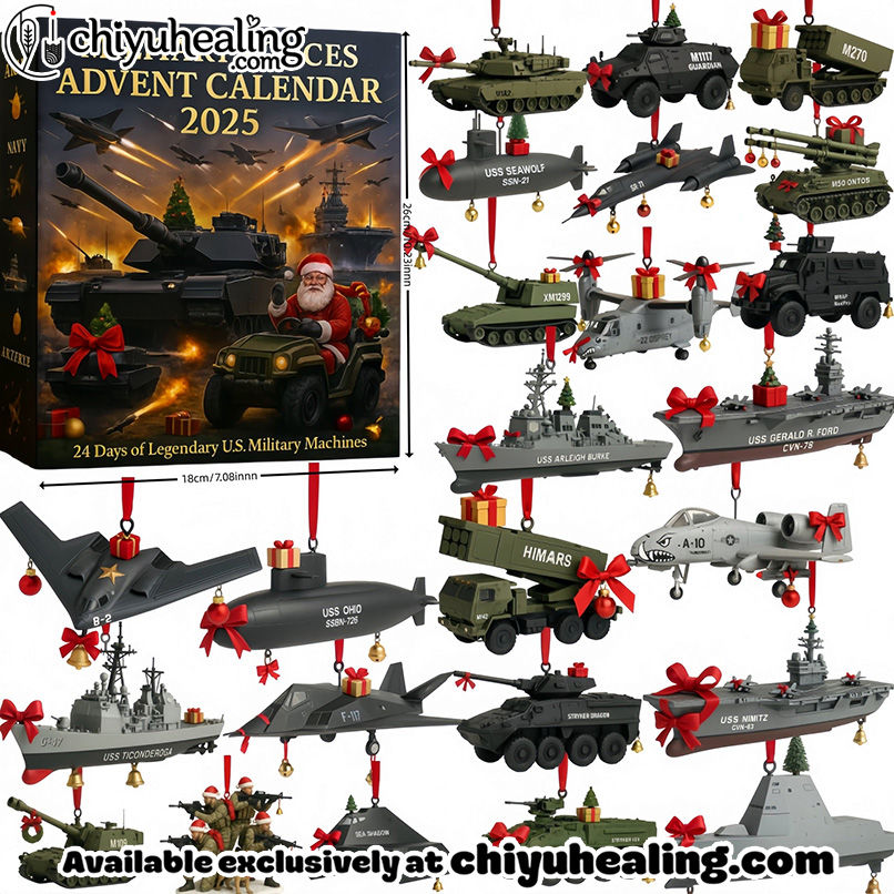 Legends of the Armed Forces Advent Calendar 2025, Christmas Countdown Advent Calendar Gift Box with 24 Acrylic Ornaments