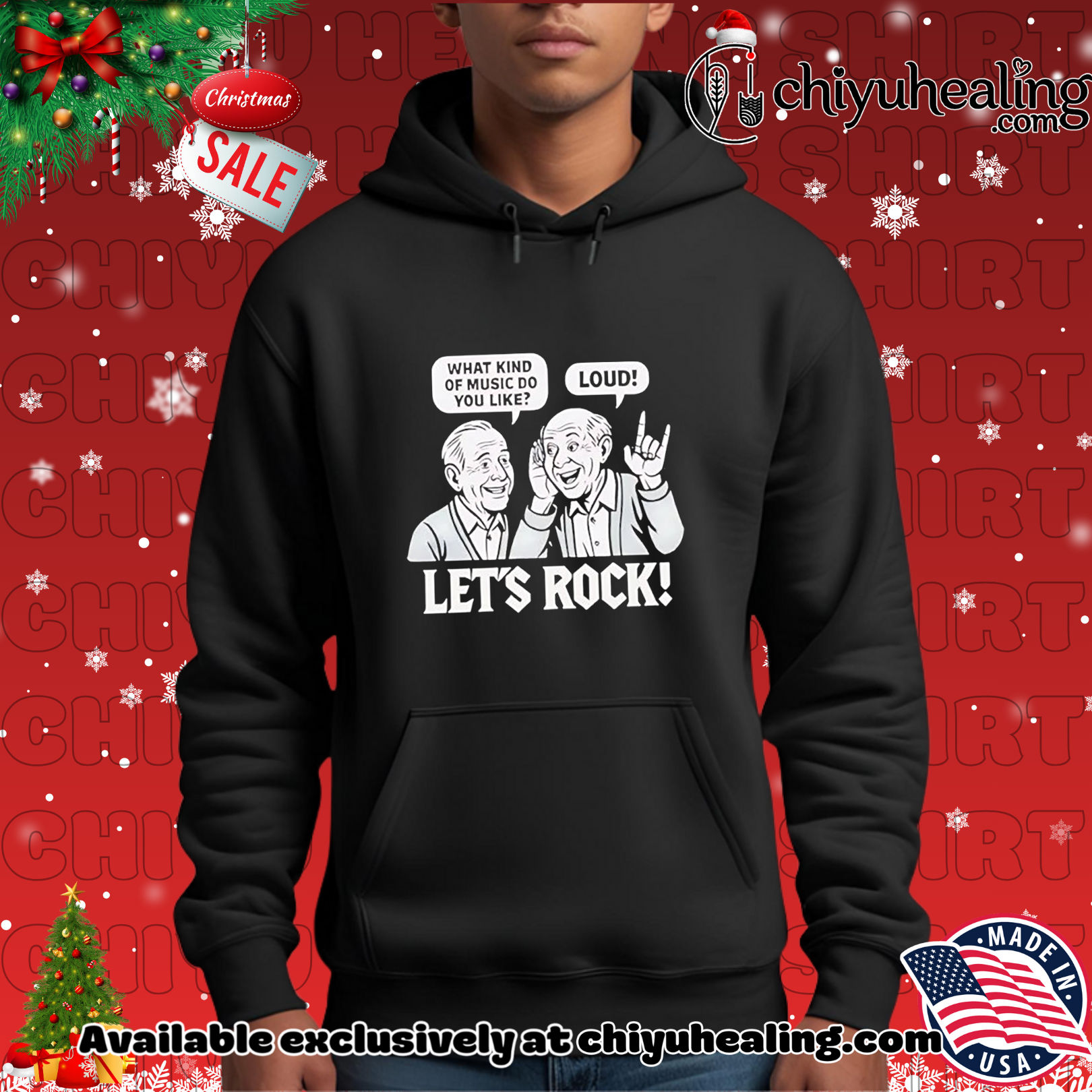 Let's Rock what kind of music do you like loud Christmas ornament, Hoodie, Sweatshirt, Poster Canvas, Mug, Ornaments