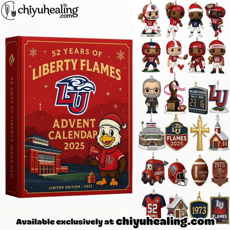 Liberty Flames 52nd Anniversary Advent Calendar 2025, Christmas Countdown Advent Calendar Gift Box with 24 Acrylic Ornaments