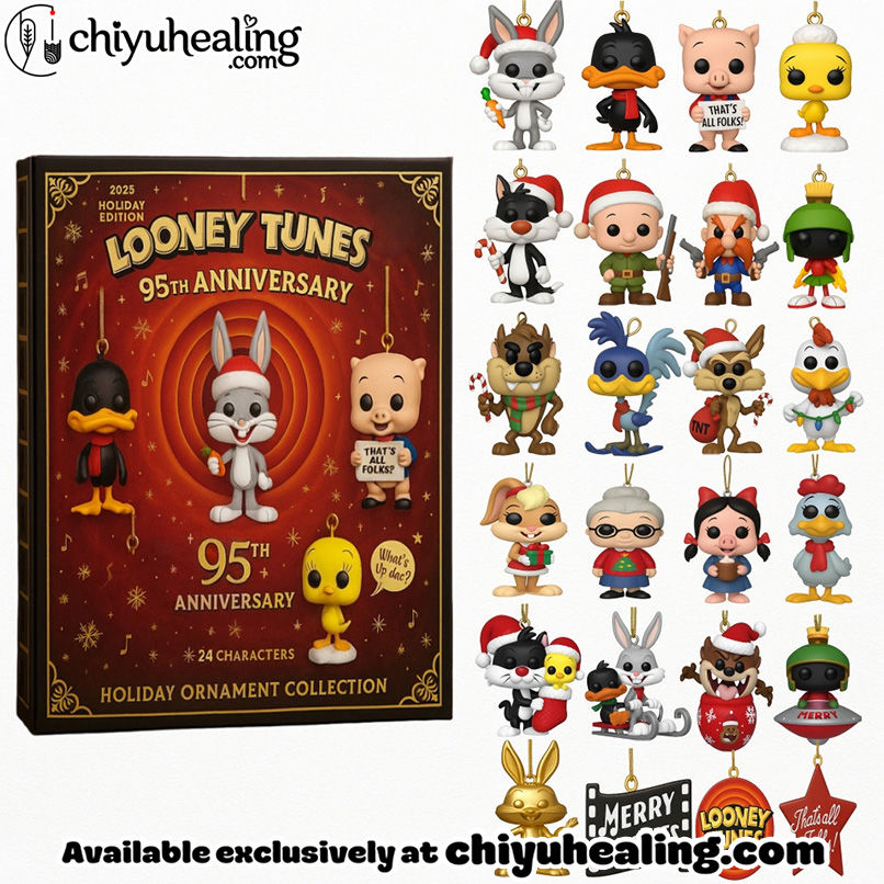 Looney Tunes 95th Anniversary 2025 Advent Calendar, Christmas Countdown Advent Calendar Gift Box with 24 Acrylic Ornaments