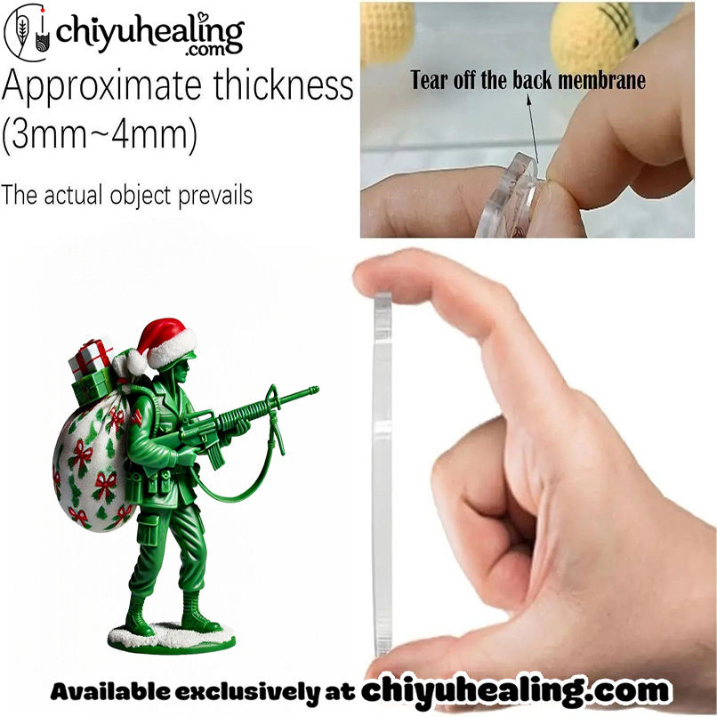 MISSION CHRISTMAS - Green Army Men Advent Calendar, Christmas Countdown Advent Calendar Gift Box with 24 Acrylic Ornaments