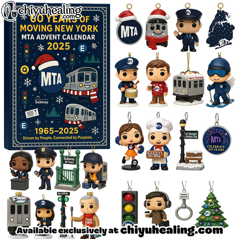 MTA 60th Anniversary Advent Calendar, Christmas Countdown Advent Calendar Gift Box with 24 Acrylic Ornaments